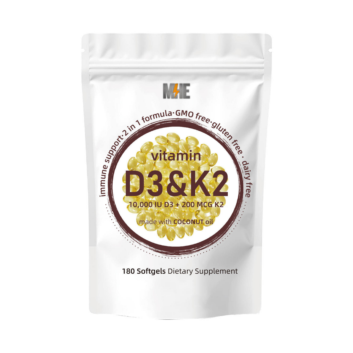 VITAMINA D3 Y K2 | 10.000 UI Vitamina D | 200 MCG Vitamina K2