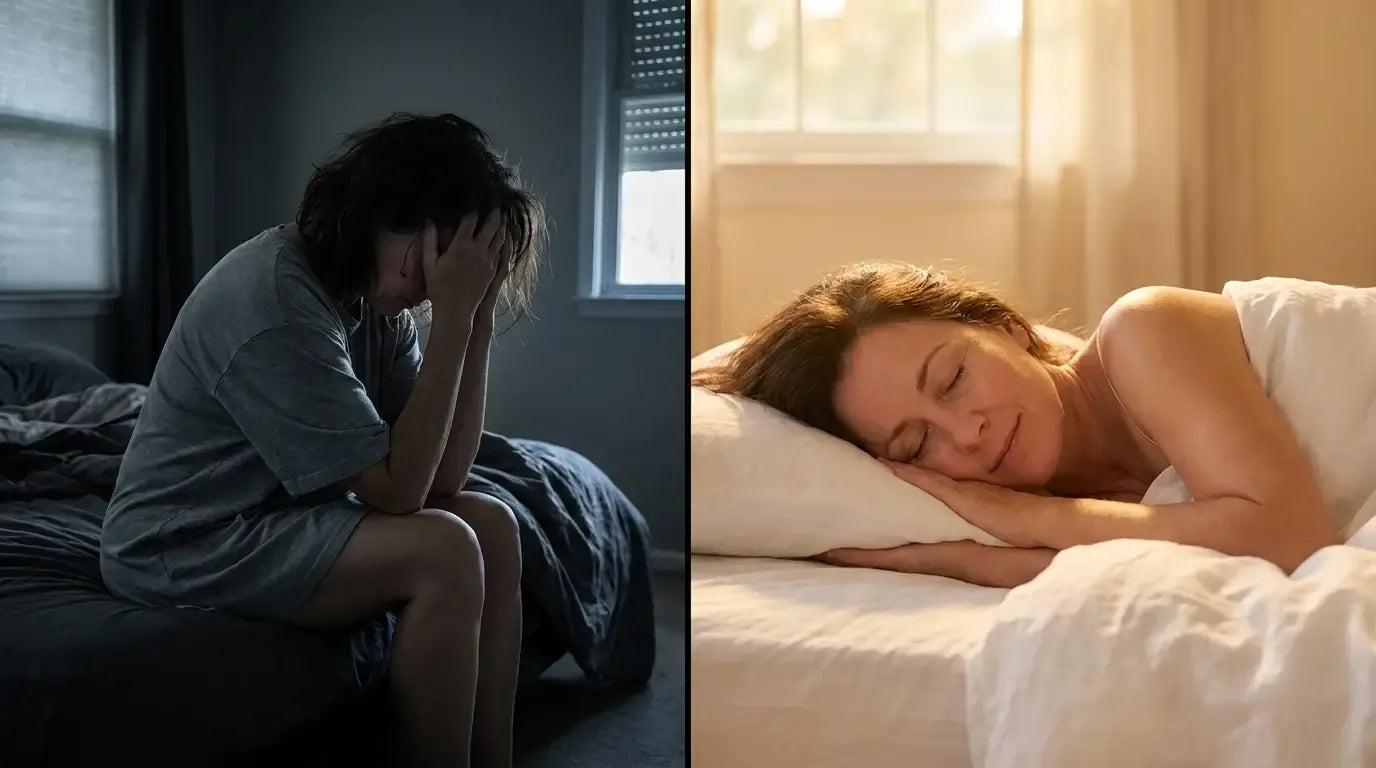 Before and after: a restless night and a night of real sleep